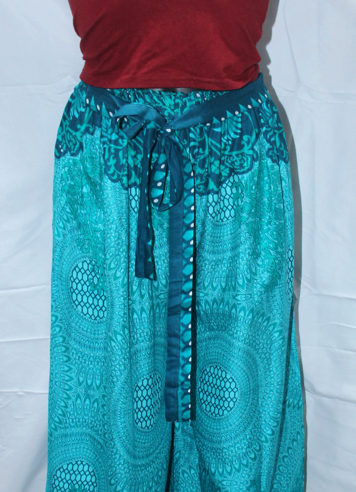 Turquoise Lace Waist Palazzo – product view 5