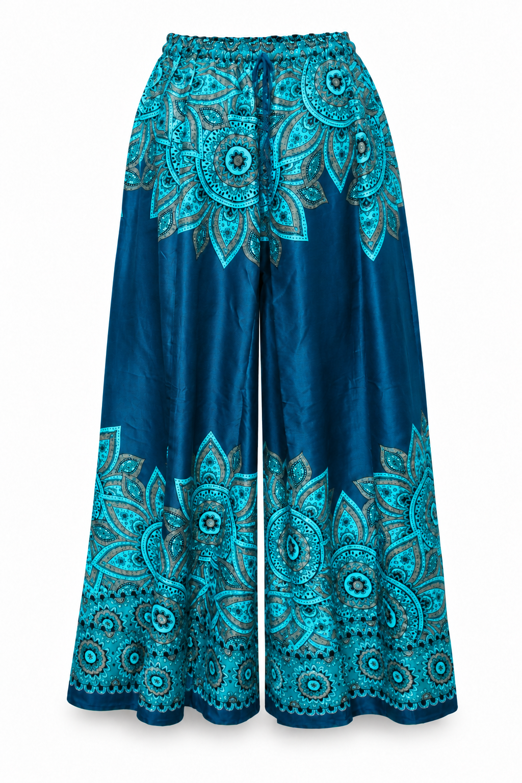 Turquoise Navy Border Palazzo – product view 1