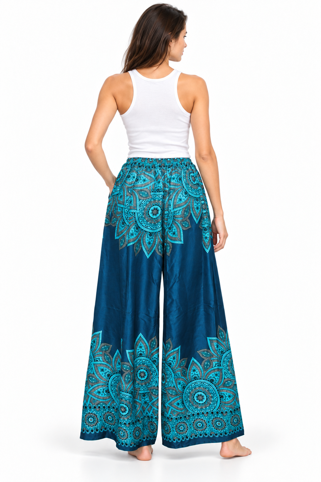 Turquoise Navy Border Palazzo – product view 4