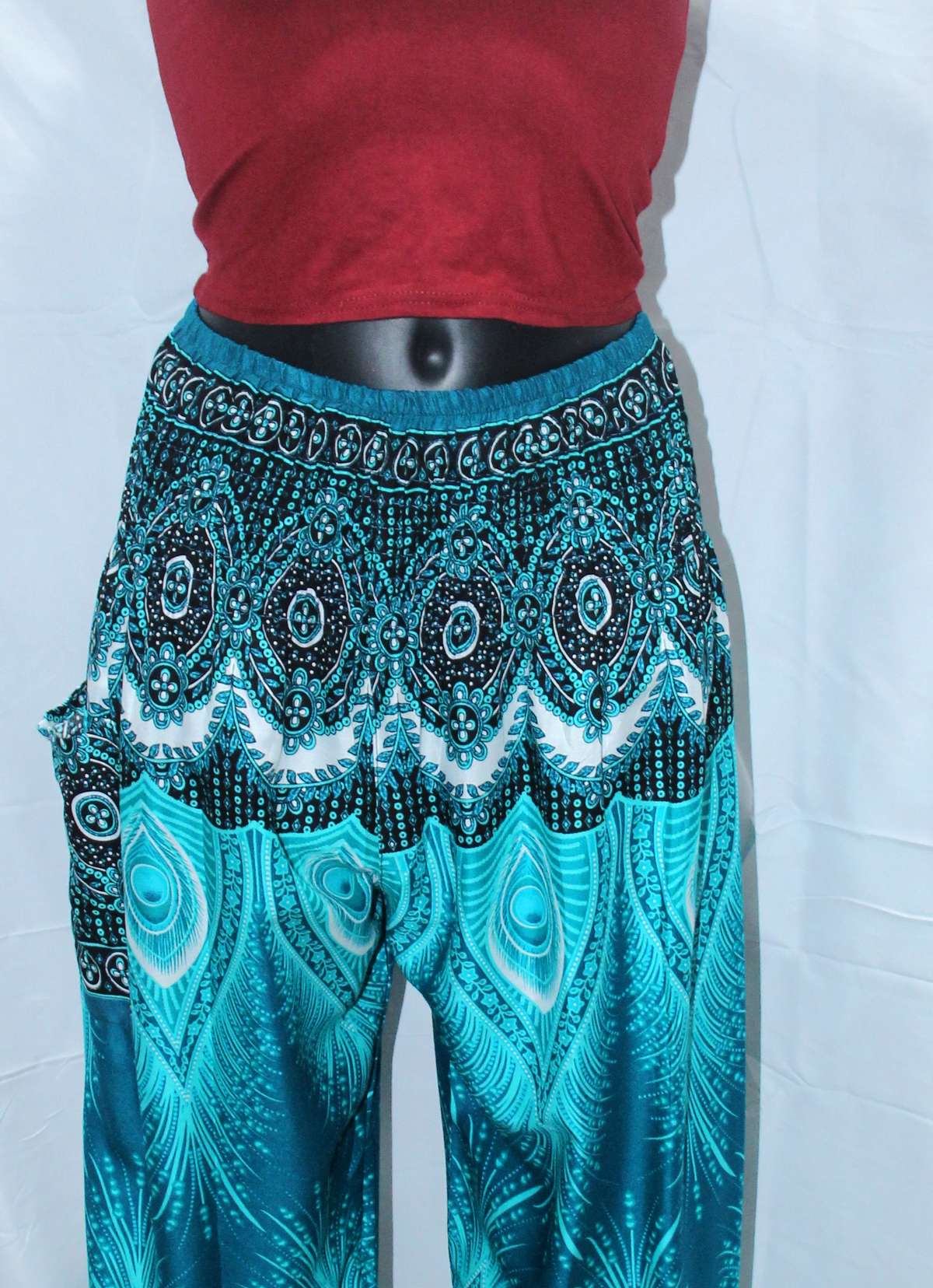 Turquoise Peacock Harem Pants – product view 5