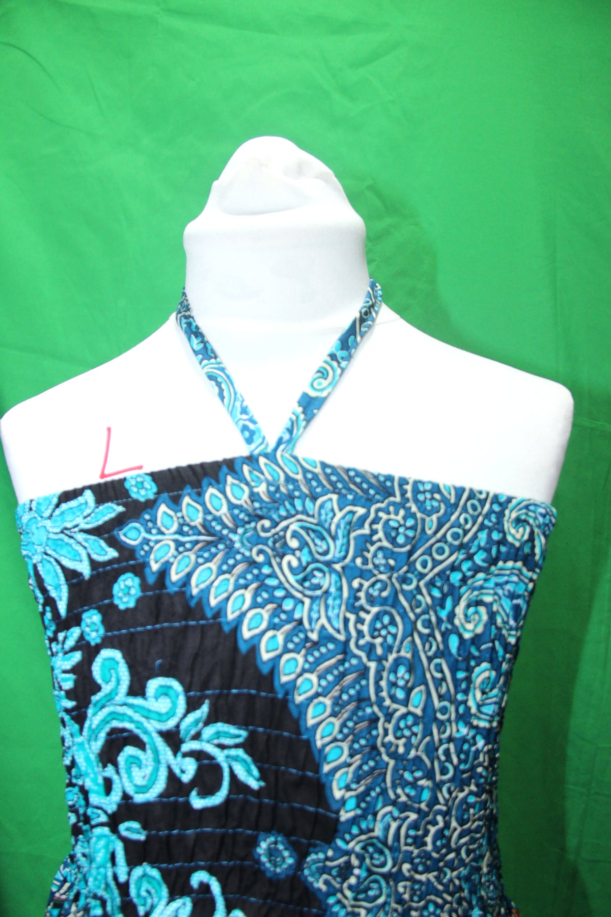 Turquoise Peacock Mandala – Rayon Convertible Dress-Cum-Skirt – skirt closeup