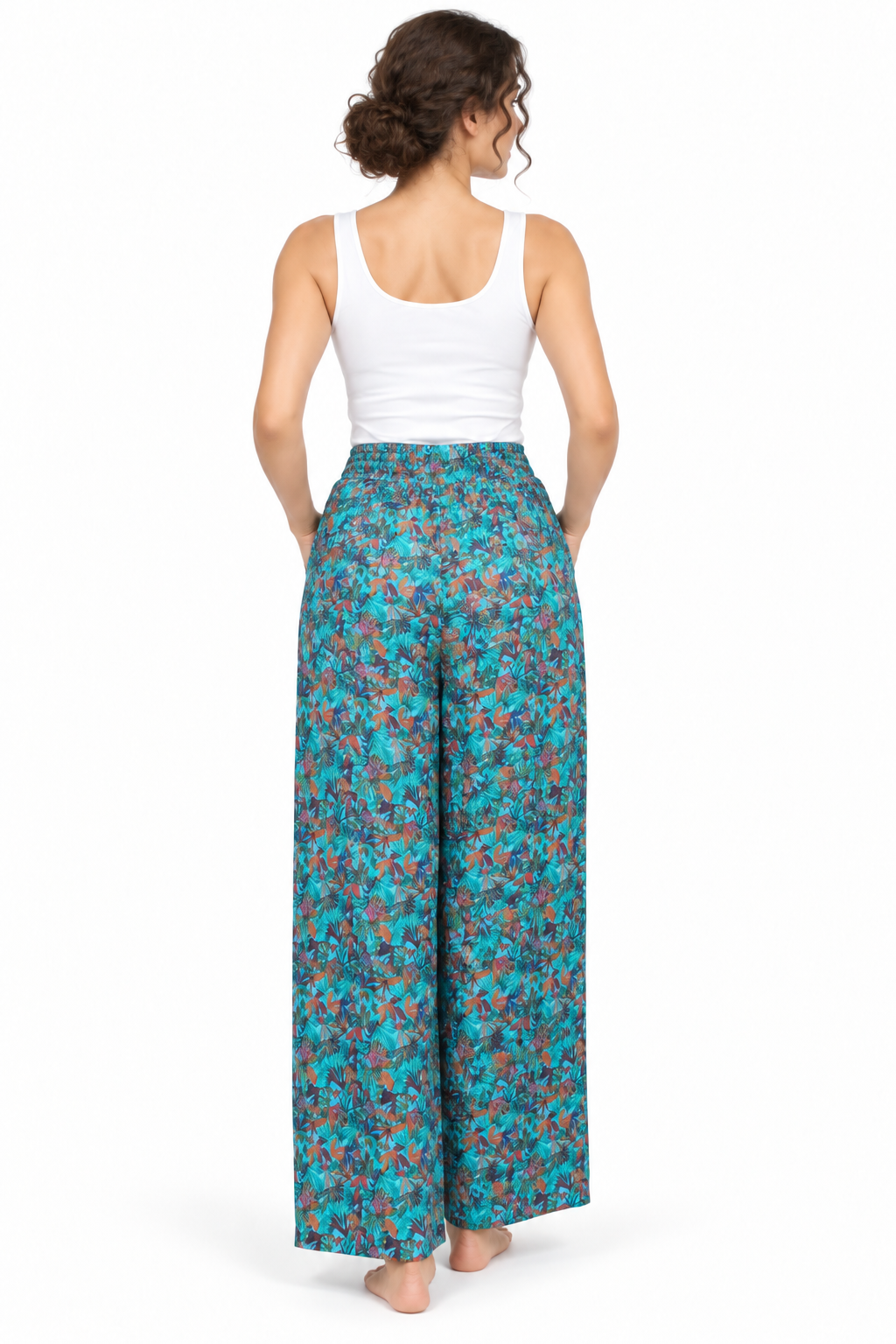 Turquoise Small Floral Palazzo – product view 4