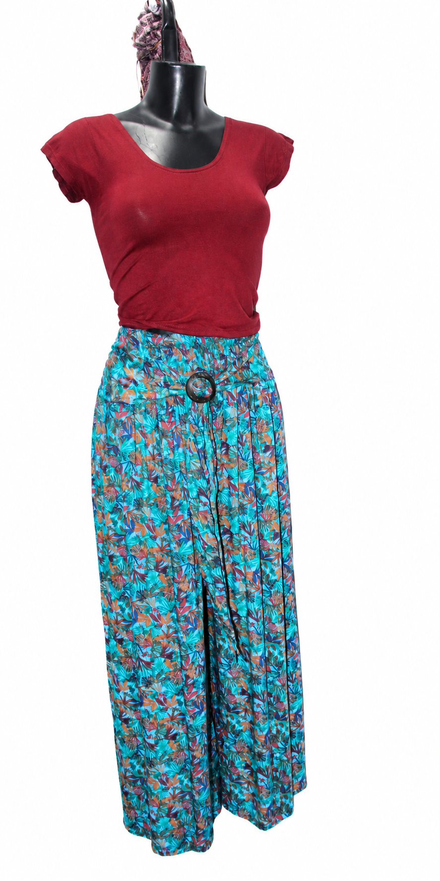 Turquoise Small Floral Palazzo – product view 6