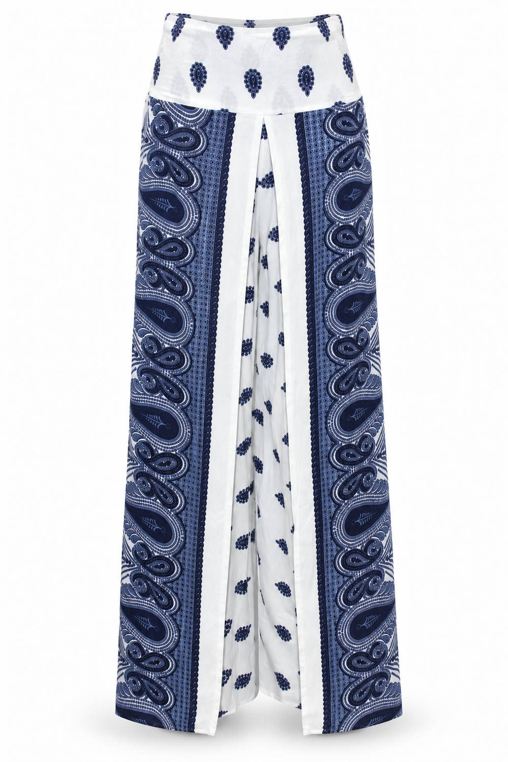 White Navy Patchwork Palazzo – product view 1