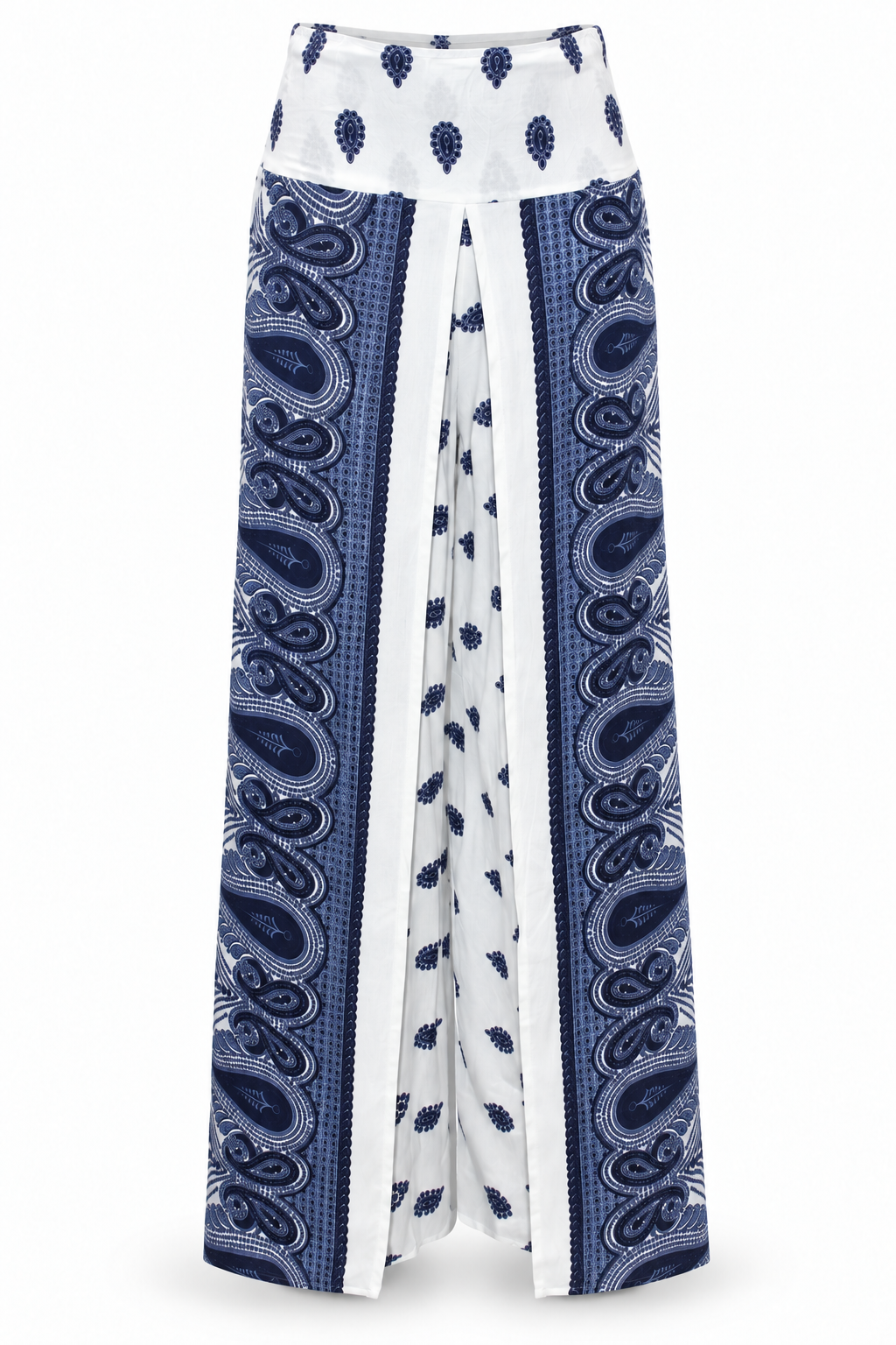 White Navy Patchwork Palazzo – product view 1