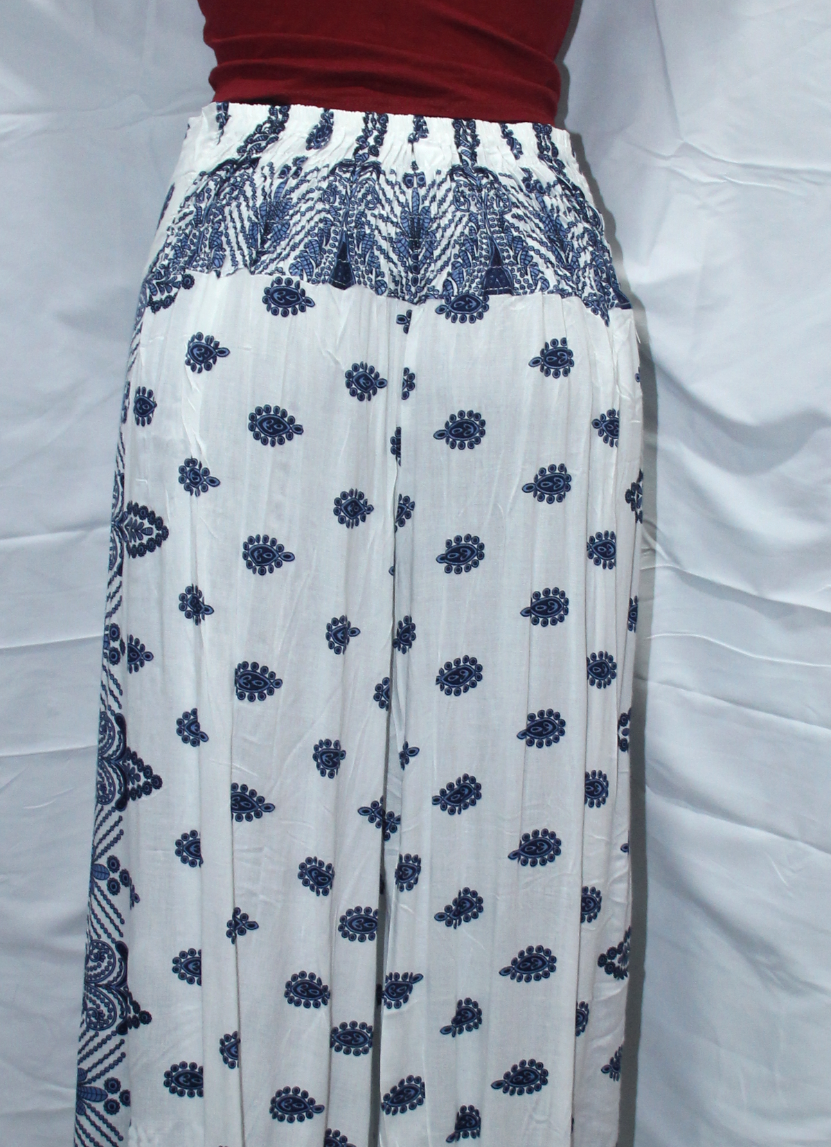 White Navy Patchwork Palazzo – product view 5
