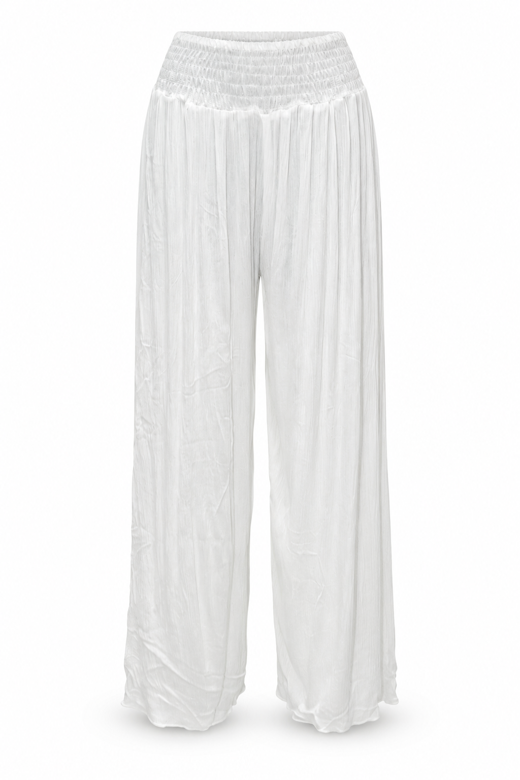 White Pleated Palazzo – product view 1