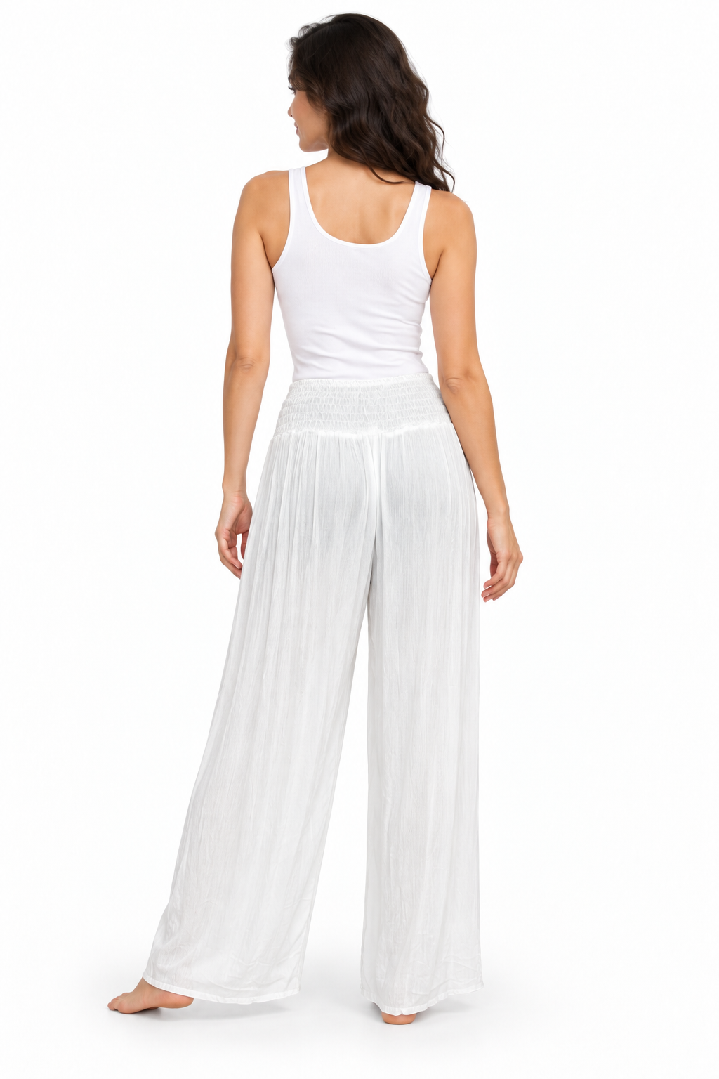 White Pleated Palazzo – product view 4