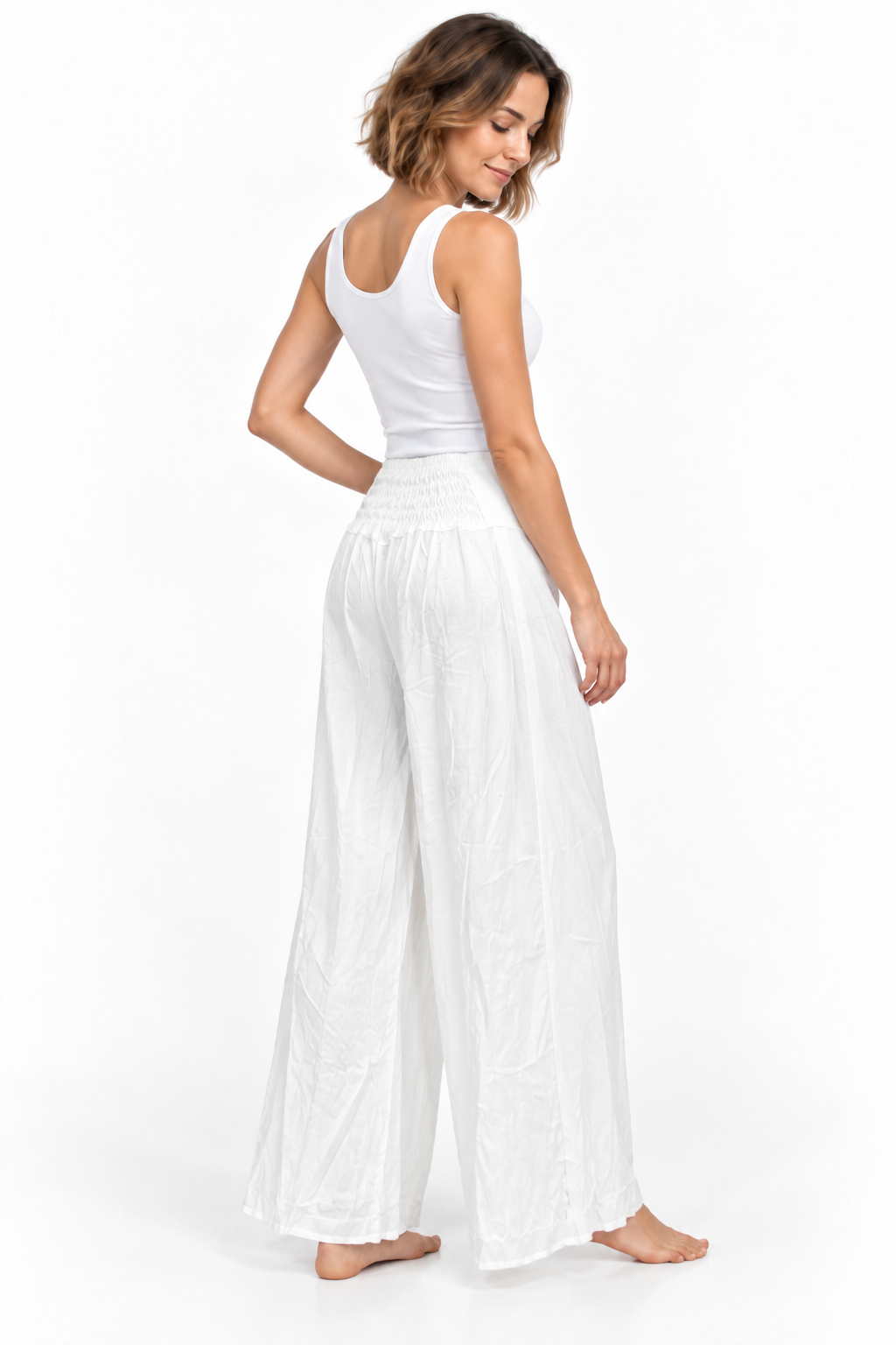 White Split Palazzo – product view 3
