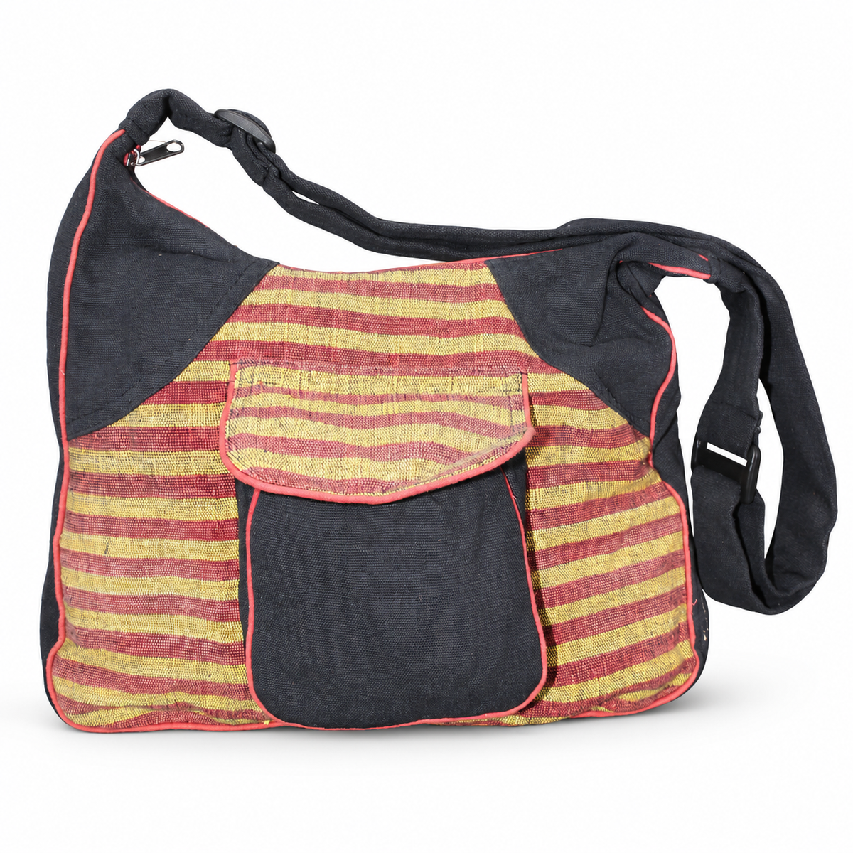 Yellow Pink Striped Shoulder Bag – view 1